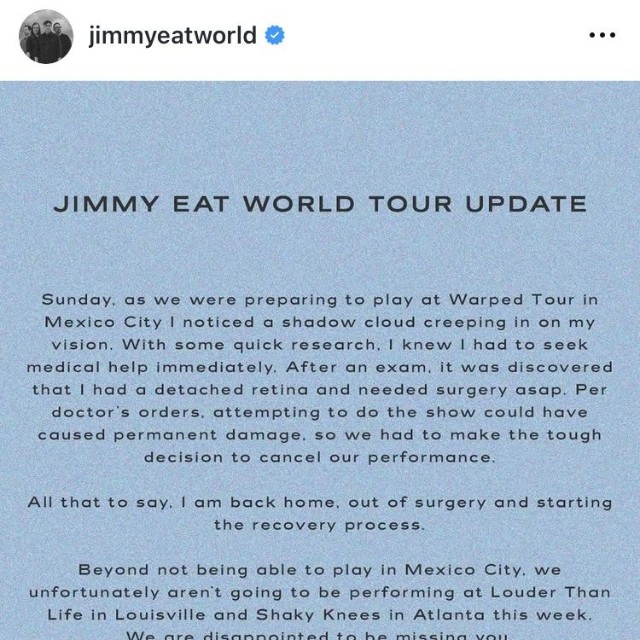 ジミー・イート・ワールドのインスタグラム＠jimmyeatworldより