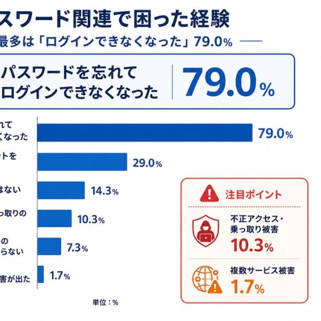 パスワード関連で困った経験（提供画像）