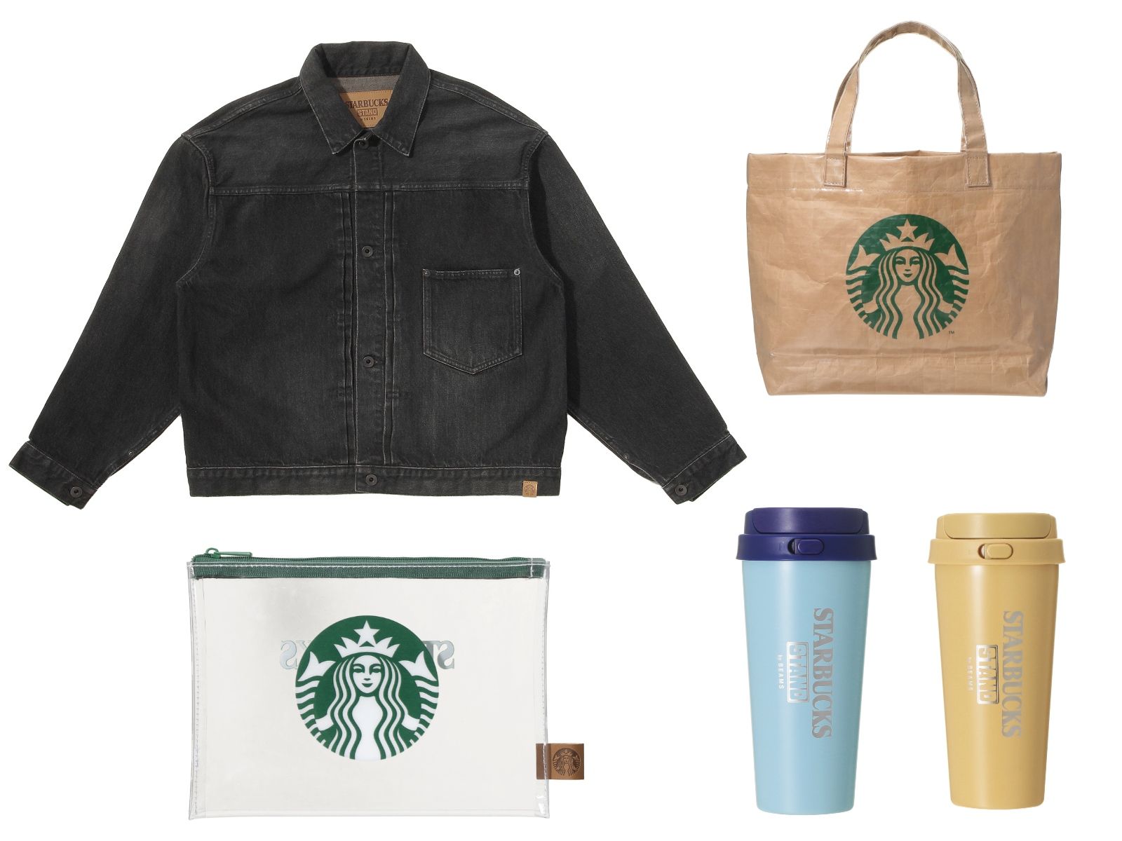 STARBUCKS BEAMS コラボ トートバッグ 2点セット あのショッパーがトートバッグに！ 【スターバックス スタンド バイ