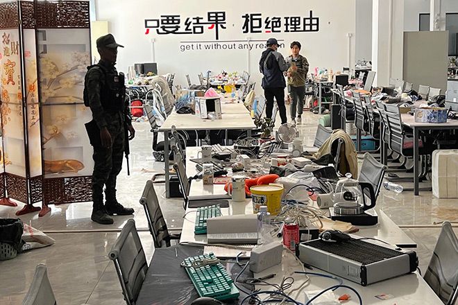 Scam fortress in Thailand shows signs of torture, elaborate props