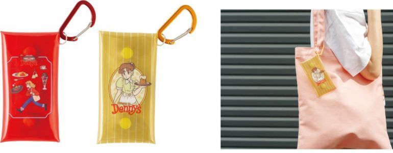 デニーズ　ドキドキくじ　B賞　ミニエナメルバッグ2種　アイスブルー　カスタード 歴代の制服デザインが靴下に！？【デニーズ】「Denny'sくじ」が8/22