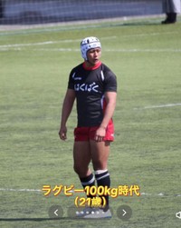 増量に成功し100kgを超えたラグビー選手時代（21歳）／てったさん（@tettaelua）提供