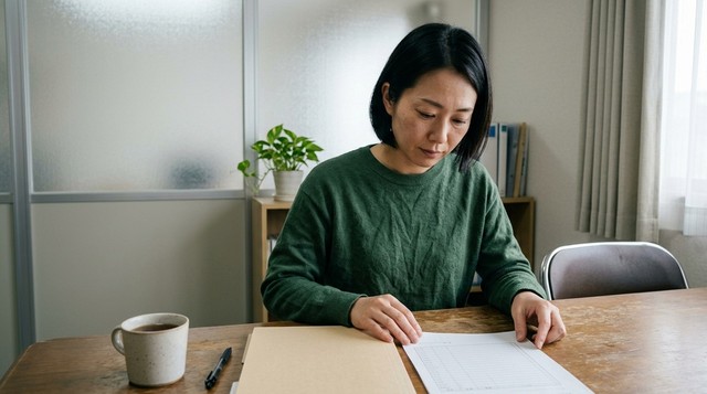 年金に関する書類を確認する女性※画像はイメージです（AiPhoto/stock.adobe.com）