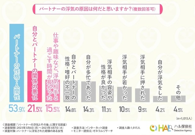 パートナーの浮気の原因は何だと思いますか？（提供画像）