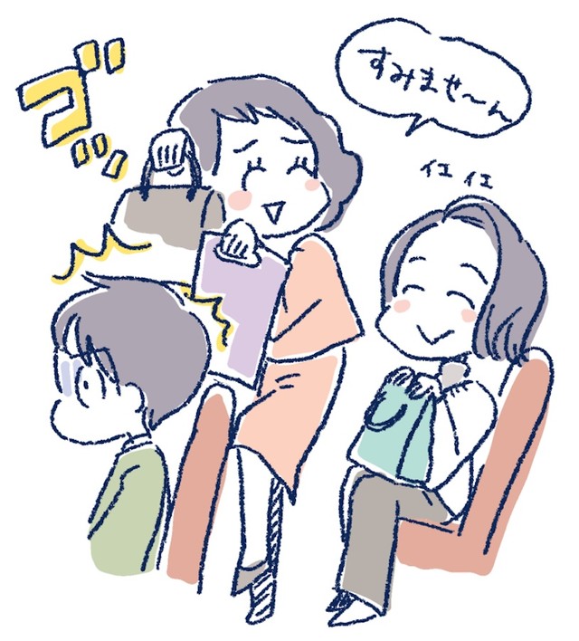 同列の人に配慮し過ぎて……前列の人の頭部に荷物が直撃！頸椎に全治数ヶ月の重傷を負った人も（画像提供：春原弥生さん）