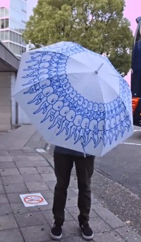 開いた傘をまわします 02／木佐貫洋平さん（@LimbaTrip）提供