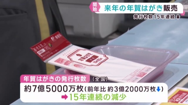 仙台の郵便局でも年賀はがきの販売開始