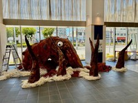 役割を終えた漁網を使ったアート「明石の大ダコ」