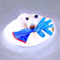 「手袋だよ？」 穴からのぞく楽くん。このあと、まさかの展開にーー（画像提供：くーさんママさん）