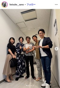 佐野圭亮のインスタグラム@keisuke__sanoより　（左から）おおたにまいこ、合田雅吏、野村将希、原田龍二、佐野