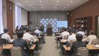 岡山市の会見　岡山市役所