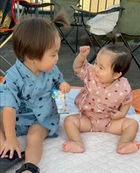 一緒に花火を見たよ！（提供：@aito.koharumamaさん）
