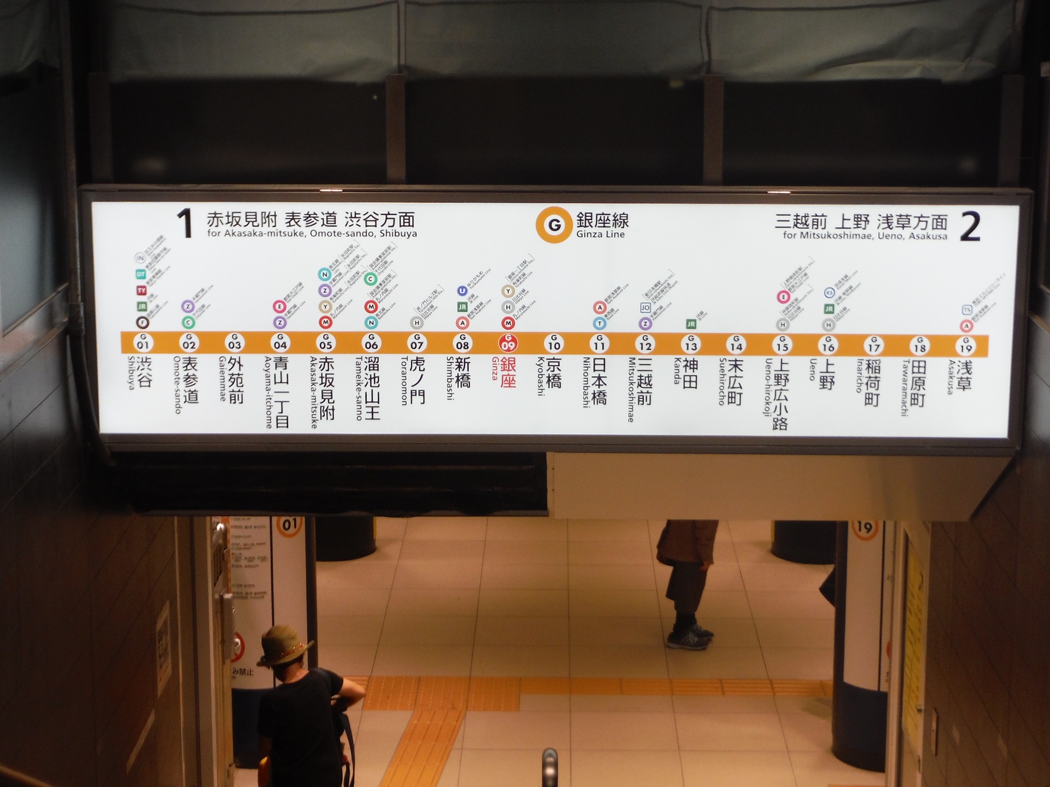 銀座線01系行先案内板 銀座線01系の路線図式車内案内表示器 - YouTube