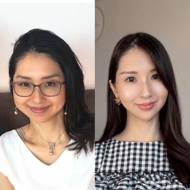 33歳の頃（左）と40歳になった今の比較写真