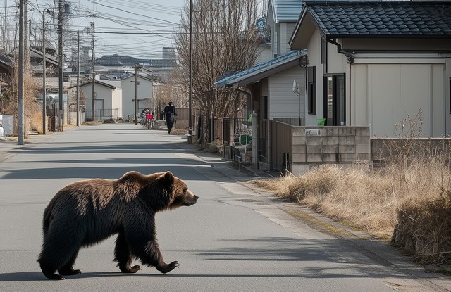 人里に降りてきたクマ※画像はAIが作成したイメージです（tokyo studio/stock.adobe.com）