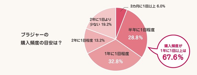 ブラジャーの購入頻度（提供画像）