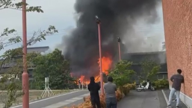火事の現場　岡山・南区藤田