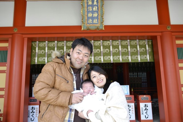 神社にて。家族が増えました！ 画像提供：まささん
