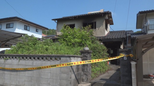 全焼した住宅　岡山県浅口市鴨方町六条院西