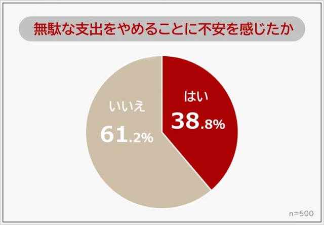 無駄な支出をやめることに不安を感じた人（提供画像）
