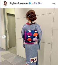 フェンディをリメイクした帯　ハイヒール・モモコのインスタグラム@highheel_momokoより