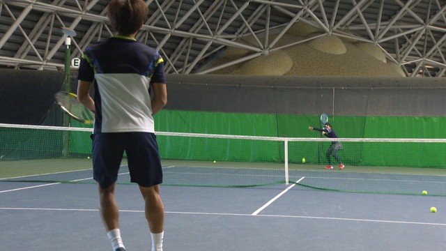岡村選手と恭香選手のヒッティング（2022年）