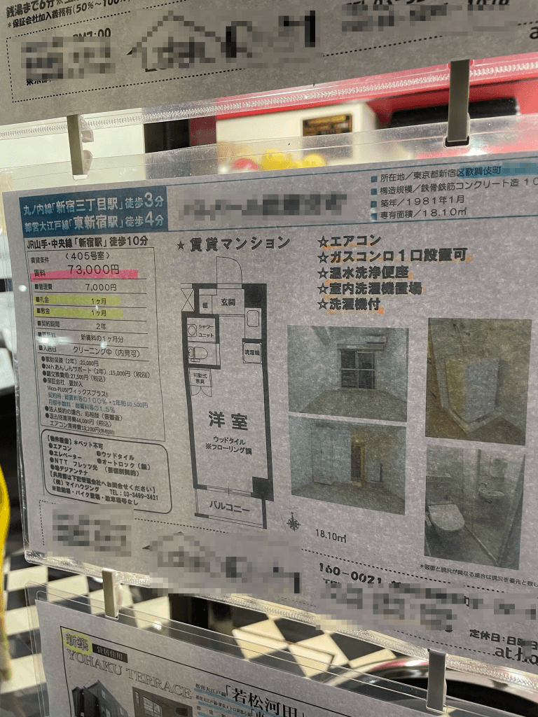 歌舞伎町なのに家賃、管理費合わせて8万円！（桜吹雪さん提供）