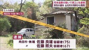 死体遺棄の疑いで男２人を逮捕　宮城・山元町の海岸近くから男性の遺体　同居のおいか