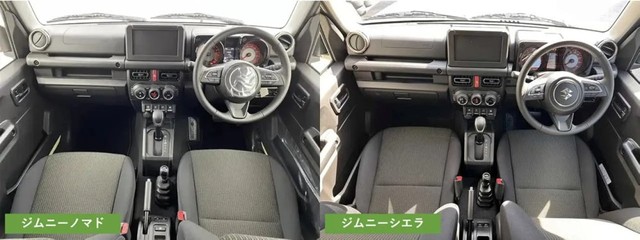 左：ジムニーノマド　右：ジムニーシエラ（提供：norico by ガリバー）