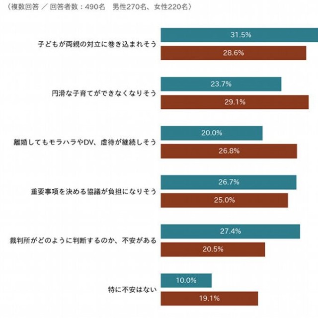 共同親権の制度について、どのような不安・懸念がありますか？（提供画像）