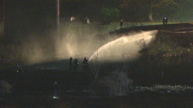 火事があった現場　総社市下原　17日午後８時ごろ
