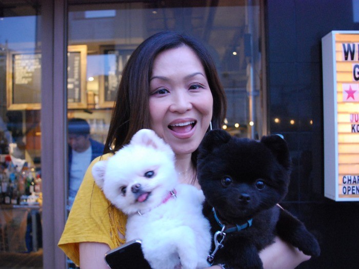 ボーカルの田中雪子さん。左はにぃにぃちゃん（6歳）、右はノアちゃん（5歳）。かわいすぎ