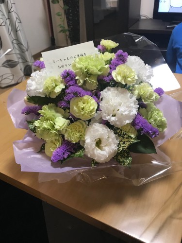 病院から届いた花束に心が癒やされた
