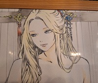 開催中の展覧会に展示された榎本由美さんの作品＝都内