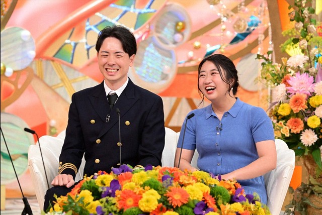 「マッチングアプリ」で奇跡の再会を果たした新婚さん＝「新婚さんいらっしゃい！」ⓒABCテレビ