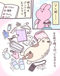 入院の際の持ち物（兎星しずかさんの提供）