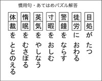 慣用句あてはめパズル解答