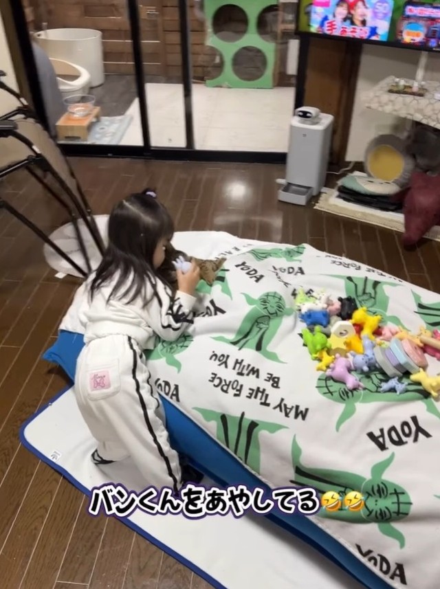 バンくんをあやしてる！（midoriさん提供、Instagramよりキャプチャ撮影）