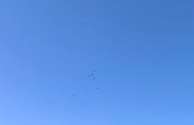 これは鳥？ブルーインパルス？（正解はブルーインパルス）