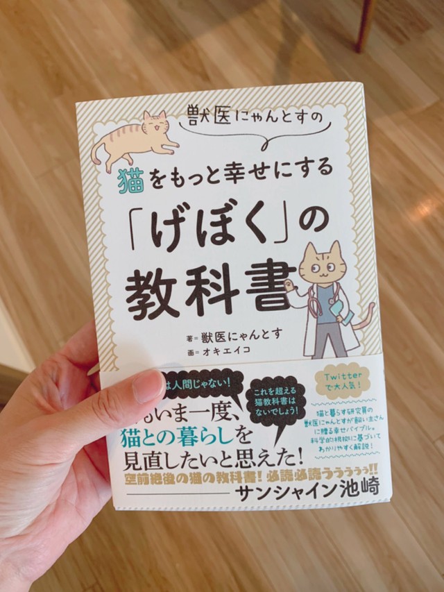 オキさんがイラストを手がけた『猫をもっと幸せにする「げぼく」の教科書』（二見書房）※オキエイコさん提供