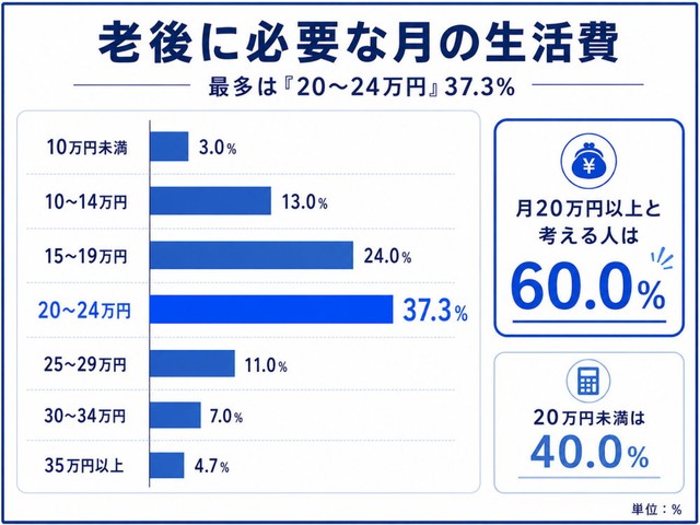 老後に必要な月の生活費（提供画像）