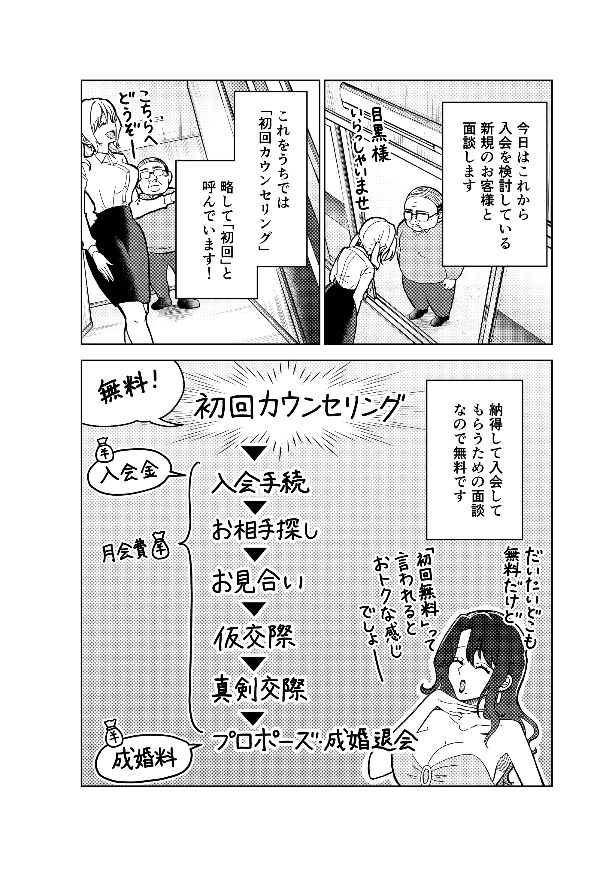 【漫画】『結婚相談所の「おぢブロック」の話』2（井原タクヤさん提供）