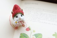 いちごの帽子をかぶるはむちゃん（提供：ましゅまるさん）