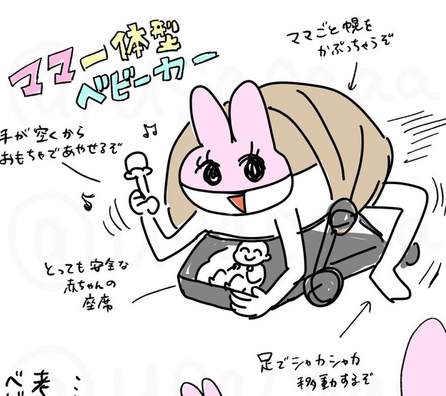 私が考えた最強のベビーカー（うさかるさん提供）