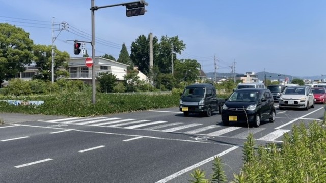 事故があった国道　岡山・北区平田