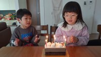 ちーちゃん6歳のお誕生日を家族でお祝い（提供：みどぅ家のちいのん様）
