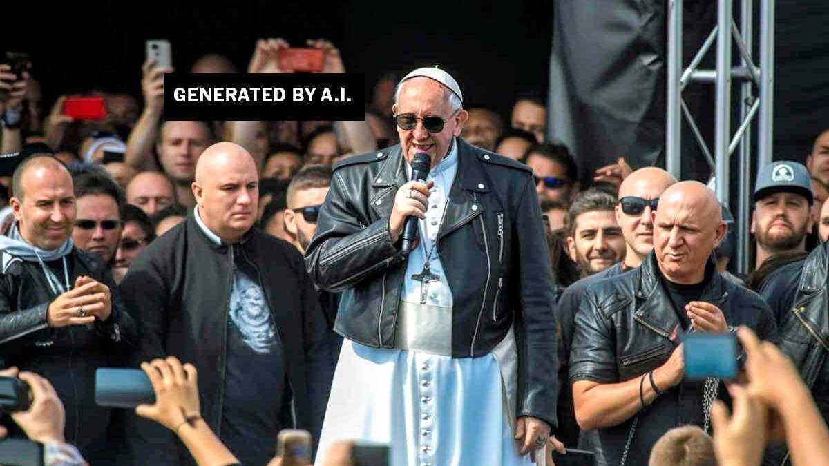 ローマ教皇がバカ騒ぎ？パイロット風、DJ、バイク姿…AI画像のスターに