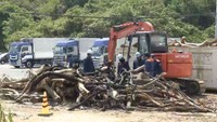 火事があった工務店の資材置き場　香川県東かがわ市水主　2026年5月
