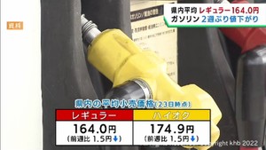 宮城県のガソリン価格２週ぶりに値下がりも高値水準が続く