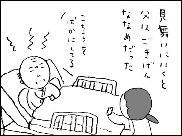 見舞いにいくと父はごきげんななめだった。「こちらをばかにしてる」